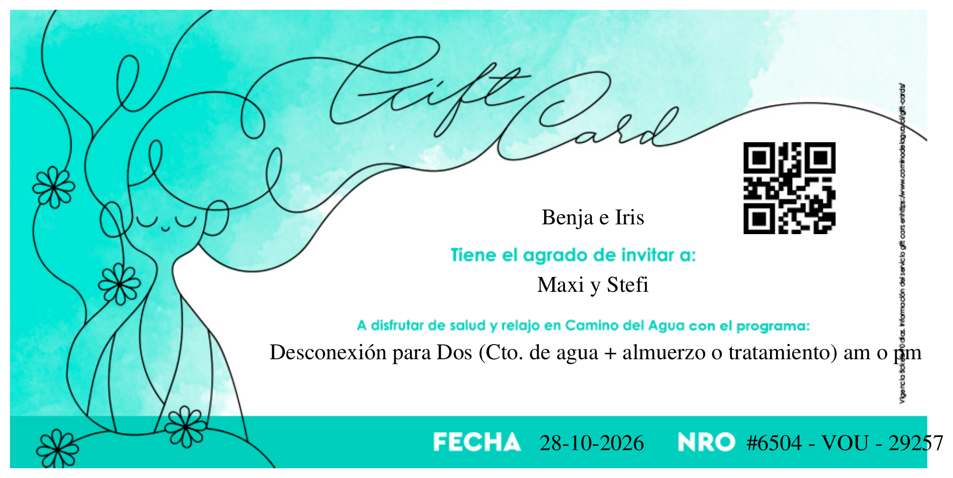 Vista previa de la giftcard para Maxi y Stefi